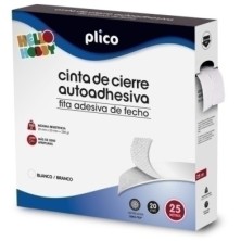 13318-CINTA VELCRO PLICO AUTOADHESIVA 25M BL precio por 1 unidades