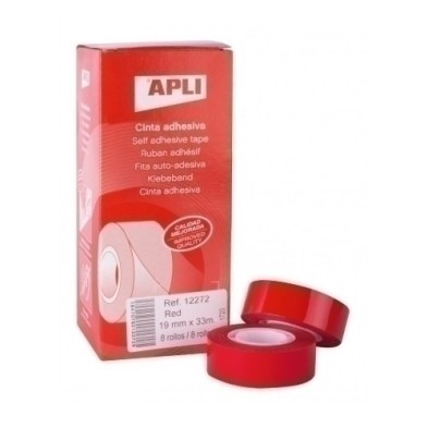 12272-CINTA ADHESIVA APLI ROJA 33x19 precio por 8 unidades