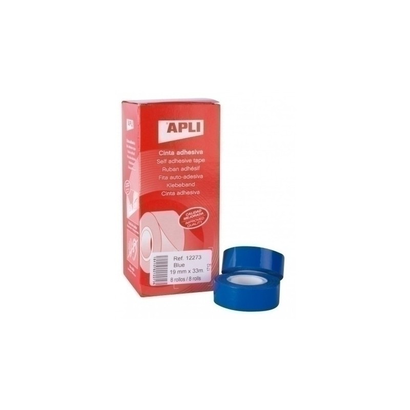 12273-CINTA ADHESIVA APLI AZUL 33x19 precio por 8 unidades