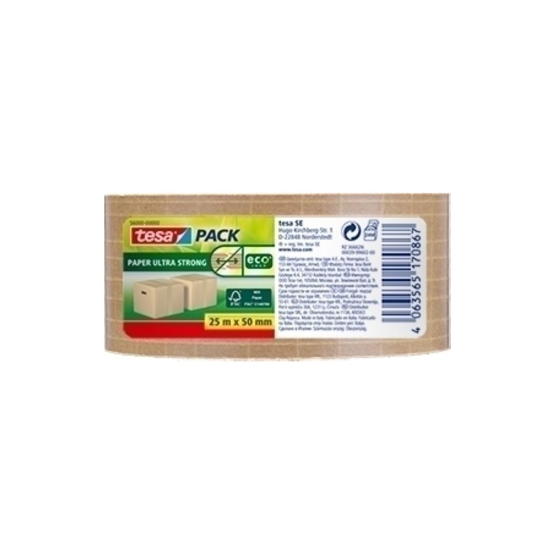 56000-00000-00-CINTA EMB.TESA PAPEL ECO 25x50 MARRON precio por 36 unidades