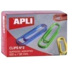 11723-CLIP COLOR APLI Nº2 PLAST.Cj.100 precio por 10 unidades