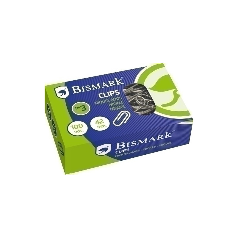 318275-CLIP BISMARK Nº3 (42 mm.) NIQUEL. C/100 precio por 1 unidades