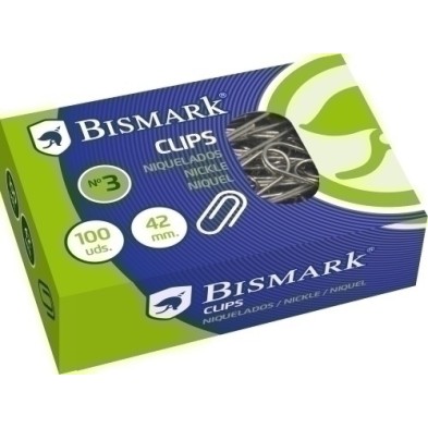 318275-CLIP BISMARK Nº3 (42 mm.) NIQUEL. C/100 precio por 1 unidades