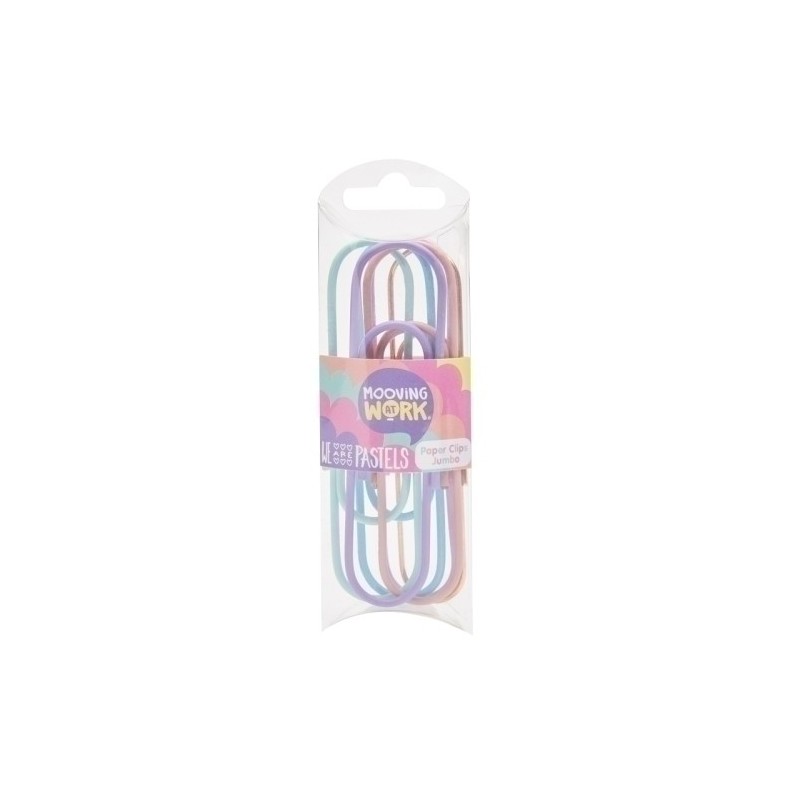 2102010405-CLIP COLOR MOOVING PASTEL JUMBO 6 PZAS. precio por 1 unidades