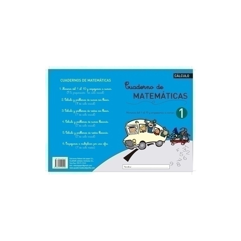 MAT.Nº1-CUADERNO REBOST (CAS) MATEMATICAS 1 precio por 5 unidades