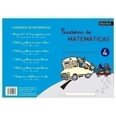 MAT.Nº4-CUADERNO REBOST (CAS) MATEMATICAS 4 precio por 5 unidades