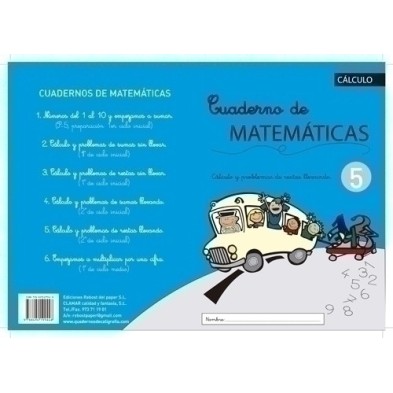 MAT.Nº5-CUADERNO REBOST (CAS) MATEMATICAS 5 precio por 5 unidades