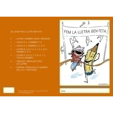 MAY.Nº6-CAT-CUADERNO REBOST (CAT) LLETRA MAJUSCUL.6 precio por 5 unidades