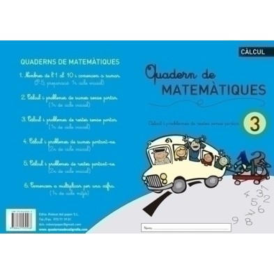 MAT.Nº3-CAT-CUADERNO REBOST (CAT) MATEMATIQUES 3 precio por 5 unidades