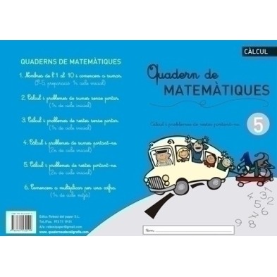 MAT.Nº5-CAT-CUADERNO REBOST (CAT) MATEMATIQUES 5 precio por 5 unidades