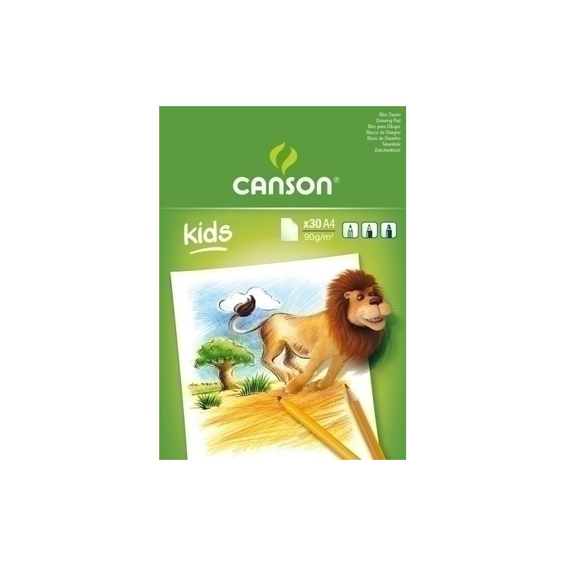 C400015583-BLOC DIBUJO CANSON KIDS ENCOL. A4 90g precio por 5 unidades