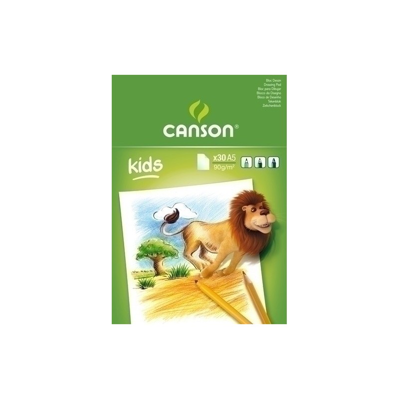 C400015581-BLOC DIBUJO CANSON KIDS ENCOL. A5 90g precio por 5 unidades
