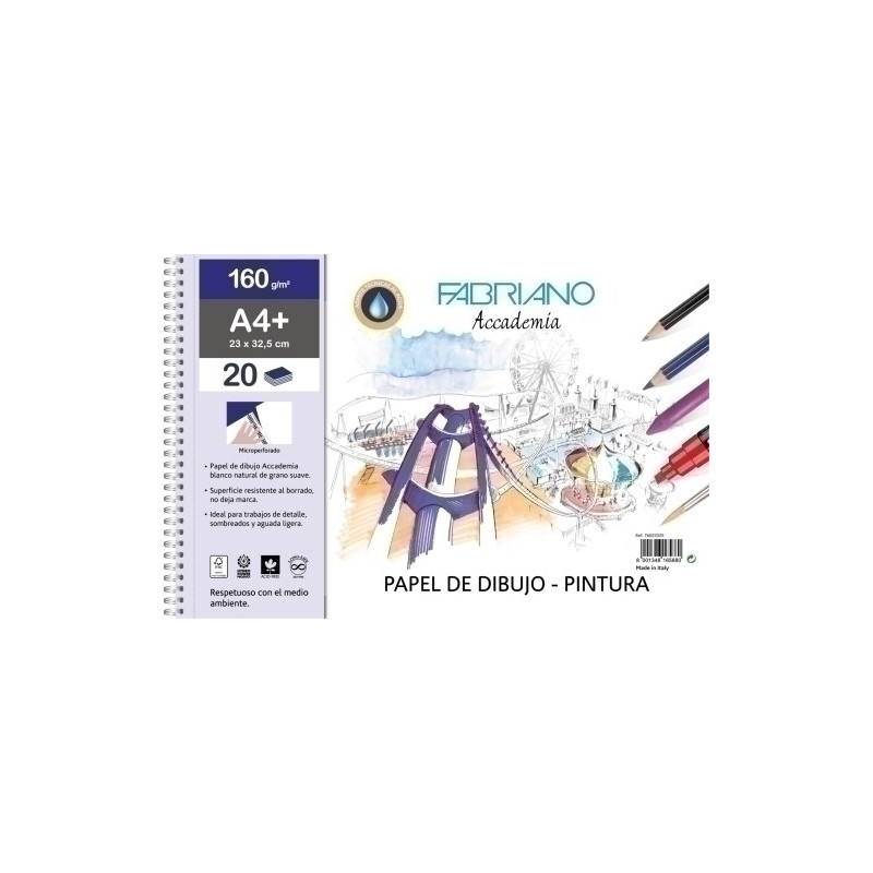 F76023325-BLOC DIBUJO FABRIANO C/ESP. A4+ 160g precio por 1 unidades