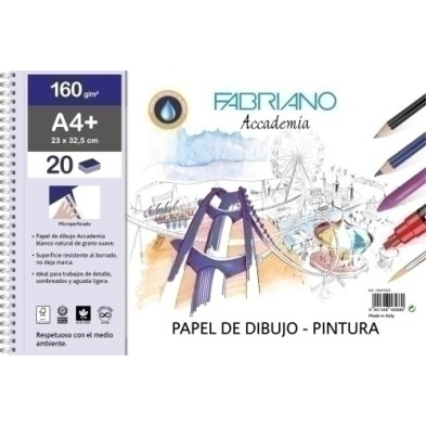 F76023325-BLOC DIBUJO FABRIANO C/ESP. A4+ 160g precio por 1 unidades