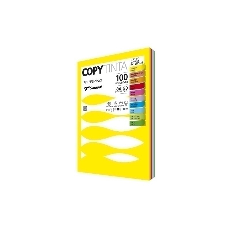 11303-PAPEL COLOR A4 CT. 80g 100h SURTID.INTEN precio por 1 unidades