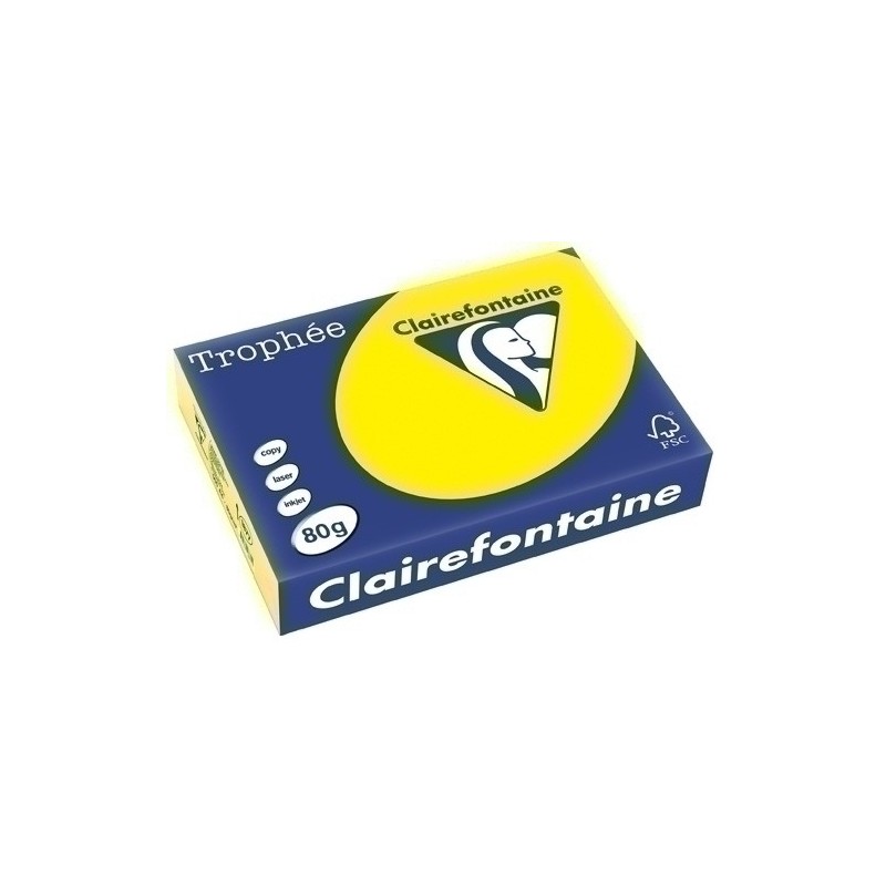 1877C-PAPEL COLOR A4 TROPHEE 80g 500h AMARILLO precio por 1 unidades