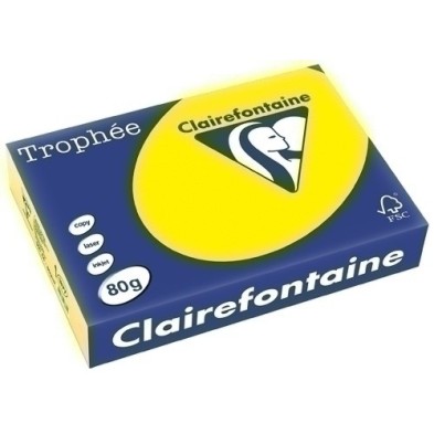 1877C-PAPEL COLOR A4 TROPHEE 80g 500h AMARILLO precio por 1 unidades