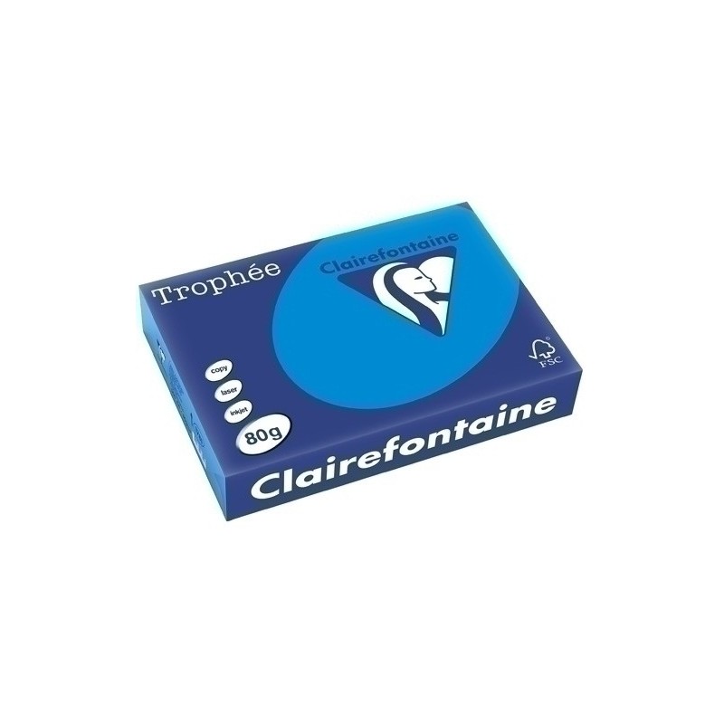 1781C-PAPEL COLOR A4 TROPHEE 80g 500h AZUL TUR precio por 1 unidades