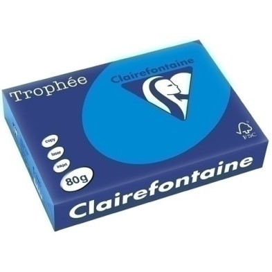 1781C-PAPEL COLOR A4 TROPHEE 80g 500h AZUL TUR precio por 1 unidades