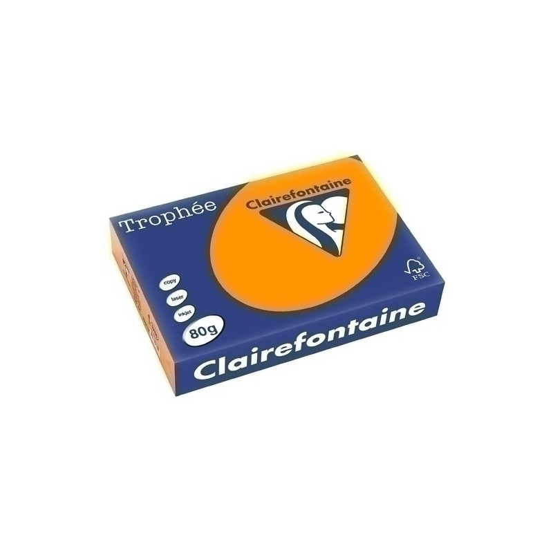 1761C-PAPEL COLOR A4 TROPHEE 80g 500h NARANJA precio por 1 unidades