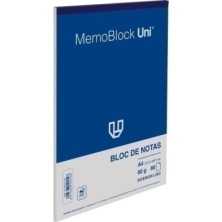 37003100-BLOC DE NOTAS UNI MEMOBLOCK A4 80h LISO precio por 5 unidades