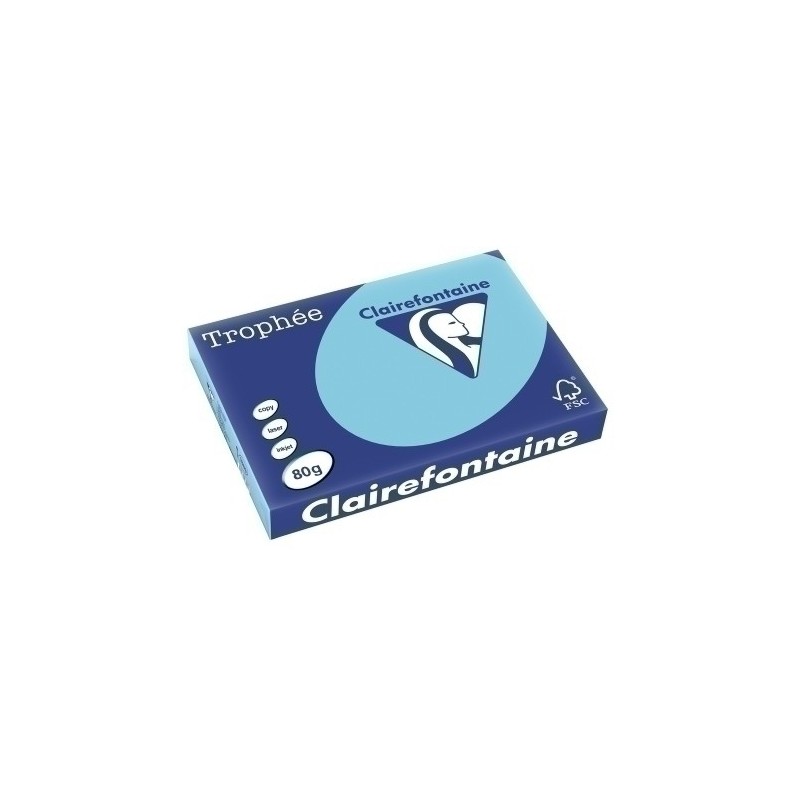 1889C-PAPEL COLOR A3 TROPHEE 80g 500h AZ.CIELO precio por 5 unidades