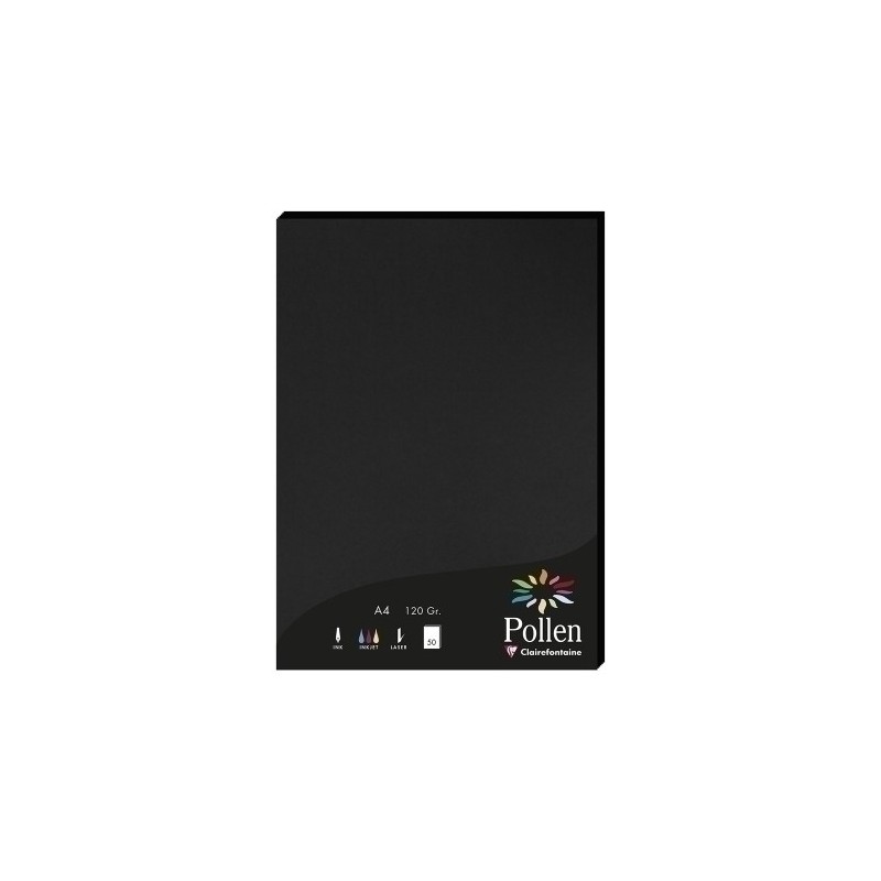 4298C-PAPEL CLAIREFONTAINE POLLEN A4 50h NEGRO precio por 1 unidades