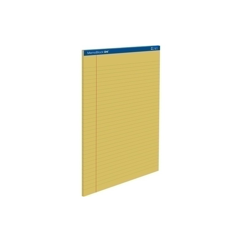 37003500-BLOC DE NOTAS UNI MEMOBLOCK A4 80h HOR. precio por 5 unidades