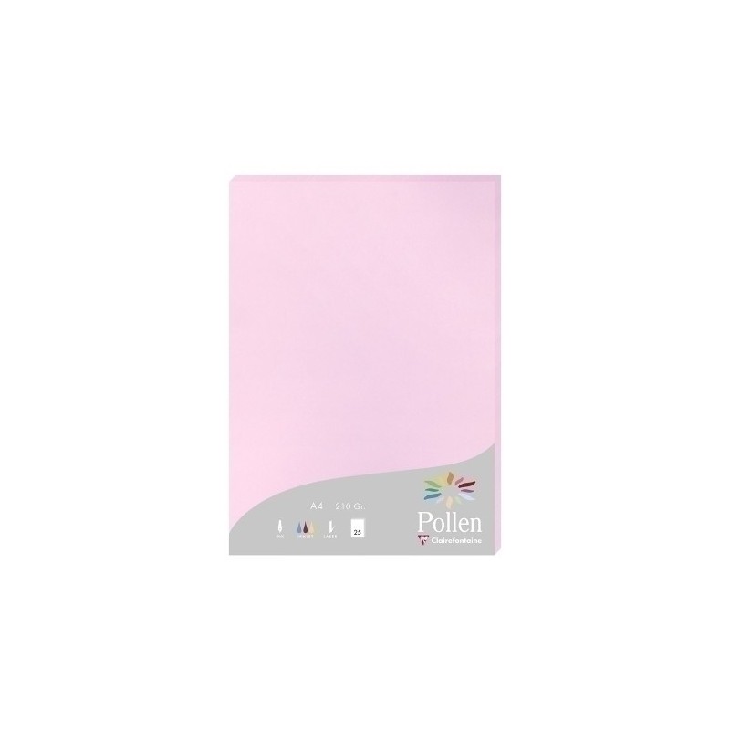 24213C-PAPEL CLAIREFONTAINE POLLEN A4 25h ROSA precio por 1 unidades