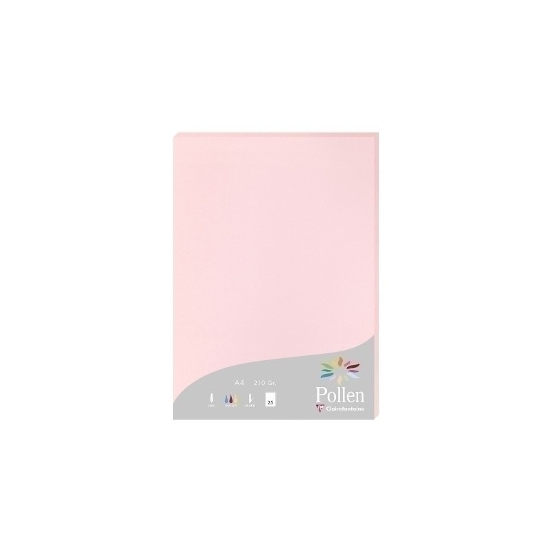 24281C-PAPEL CLAIREFONTAINE POLLEN A4 25h ROSA precio por 1 unidades