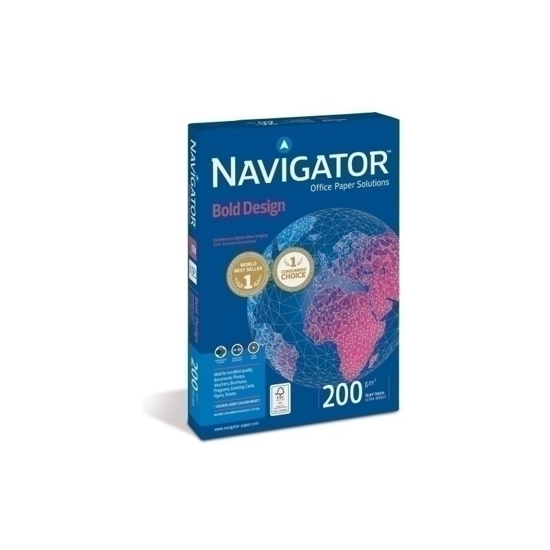 NBC989477-PAPEL A4 NAVIGATOR 200g 150h BOLD DESIGN precio por 7 unidades