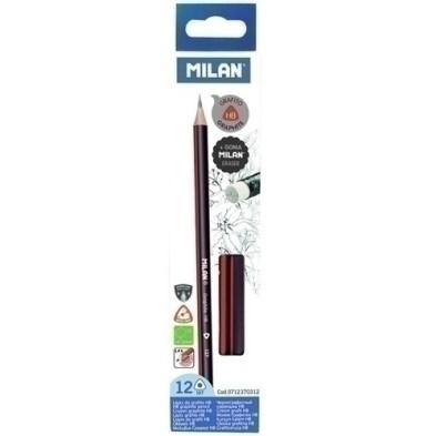 0712370312-LAPIZ GRAFITO MILAN con GOMA HB precio por 12 unidades