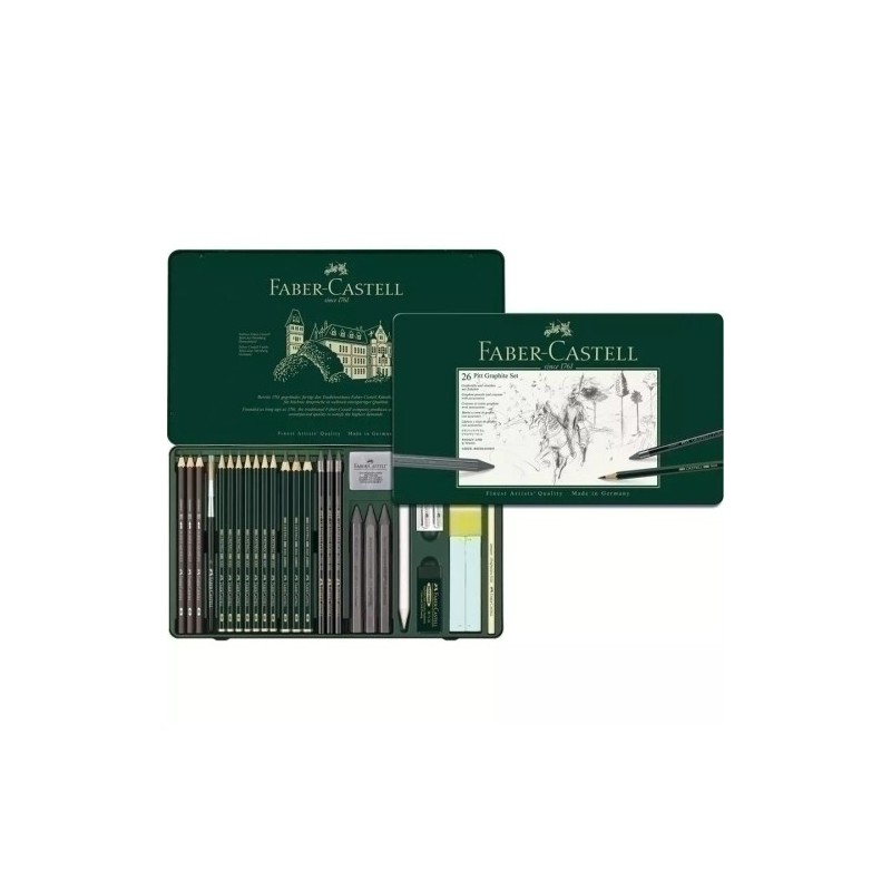 112974-LAPIZ FABER PITT GRAFITO est.METAL 26 precio por 1 unidades