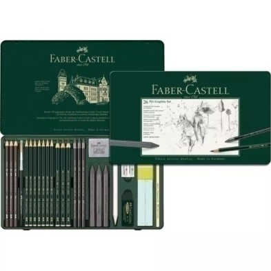 112974-LAPIZ FABER PITT GRAFITO est.METAL 26 precio por 1 unidades