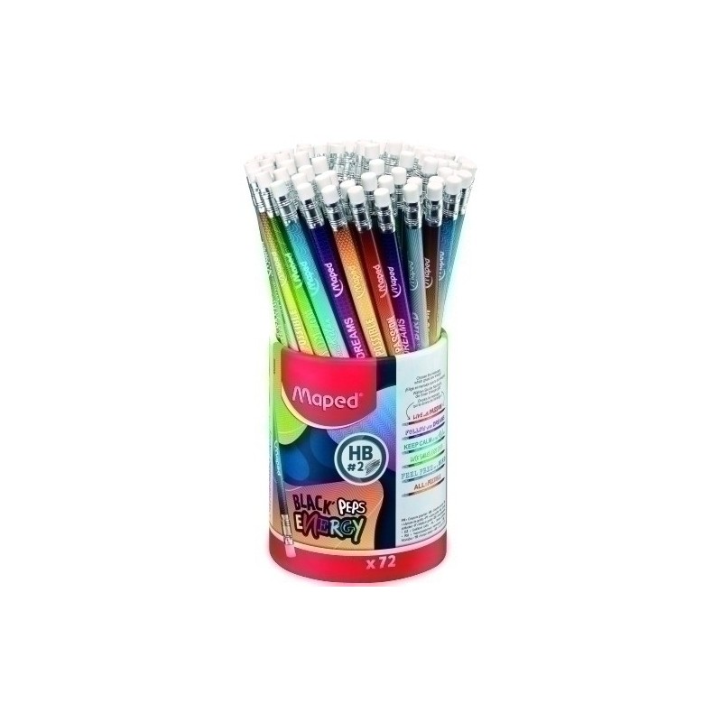852002-LAPIZ MAPED BLACK"PEPS ENERGY - HB B/72 precio por 1 unidades