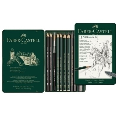 112972-LAPIZ FABER PITT GRAFITO est.METAL 11 precio por 1 unidades