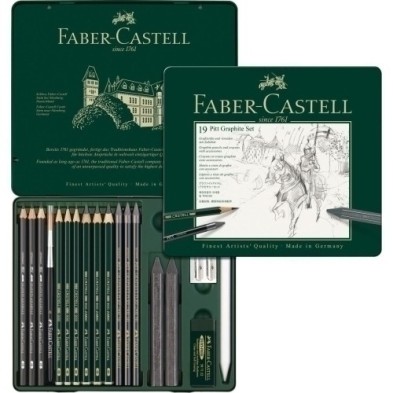 112973-LAPIZ FABER PITT GRAFITO est.METAL 19 precio por 1 unidades