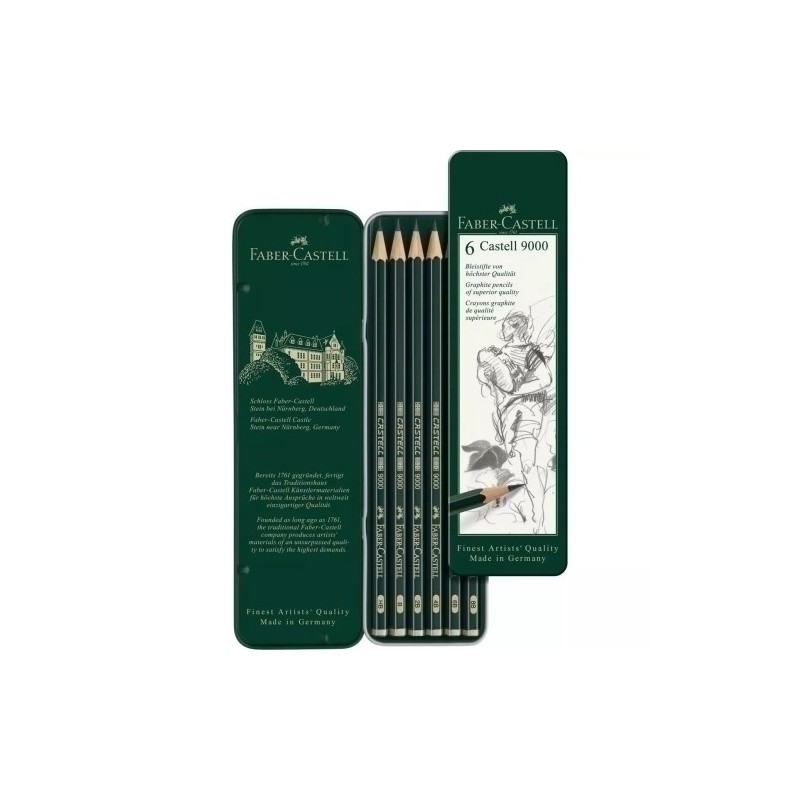 119063-LAPIZ FABER 9000 Est.METAL 6 SURTIDOS precio por 1 unidades
