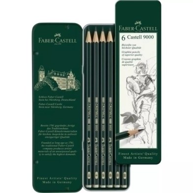 119063-LAPIZ FABER 9000 Est.METAL 6 SURTIDOS precio por 1 unidades