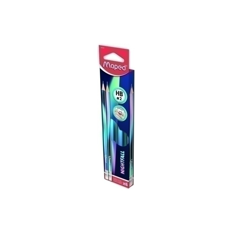 851807-LAPICES MAPED GRAFITO NIGHTFALL C/6 precio por 1 unidades