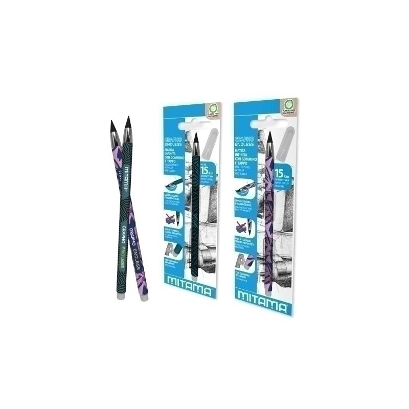 62980-LAPIZ MITAMA GRAFITO INFINITO +GOMA B/1 precio por 1 unidades