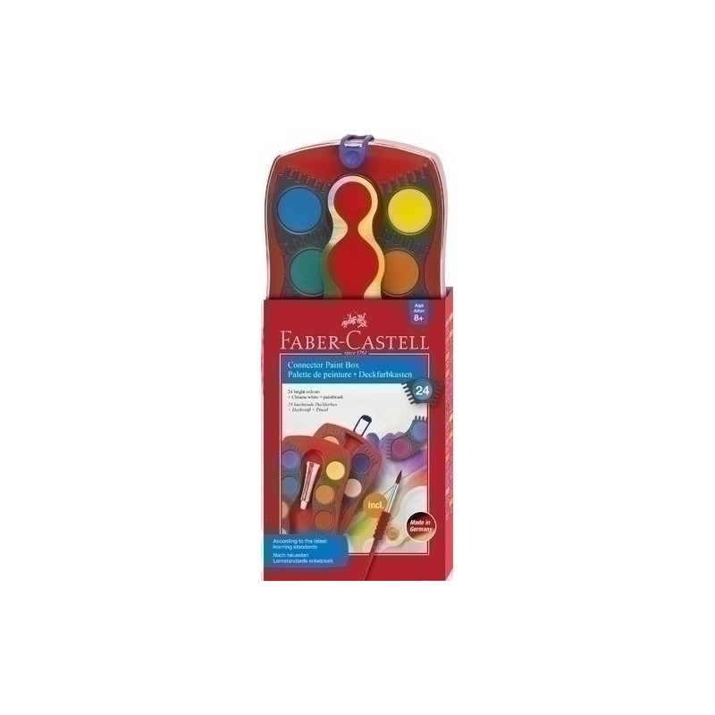 125031/125029-ACUARELAS FABER-CASTELL ESTUC. 24+BLANCO precio por 1 unidades