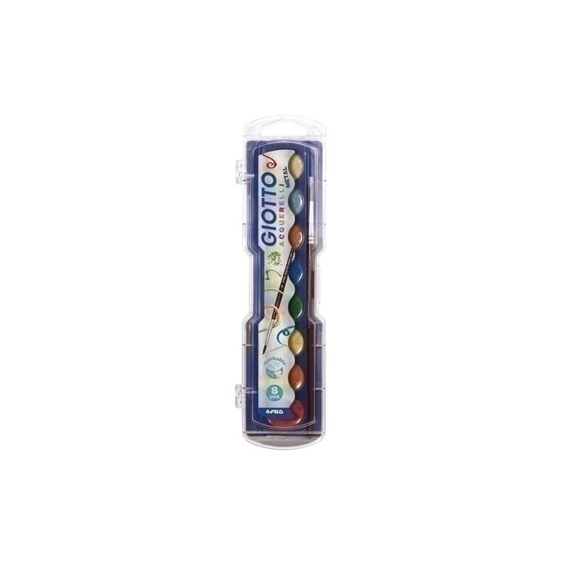 F331100-ACUARELAS GIOTTO METAL 30 mm ESTUCHE 8 precio por 10 unidades