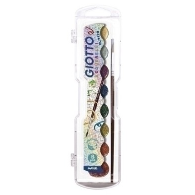 F331200-ACUARELAS GIOTTO GLITTER 30 mm ESTUCHE 8 precio por 10 unidades