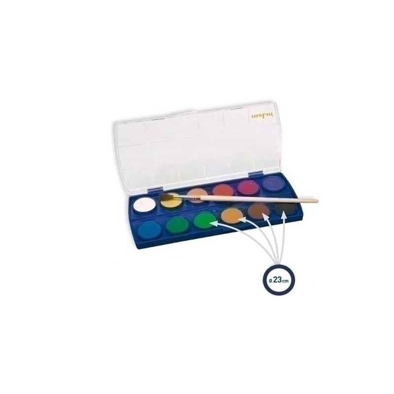 ACR970-ACUARELAS MOLIN  de 12 CON PINCEL precio por 1 unidades