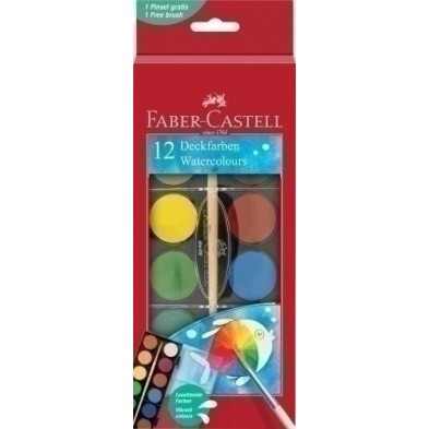 125018-ACUARELAS FABER-CASTELL ESTUCHE DE 12 precio por 1 unidades