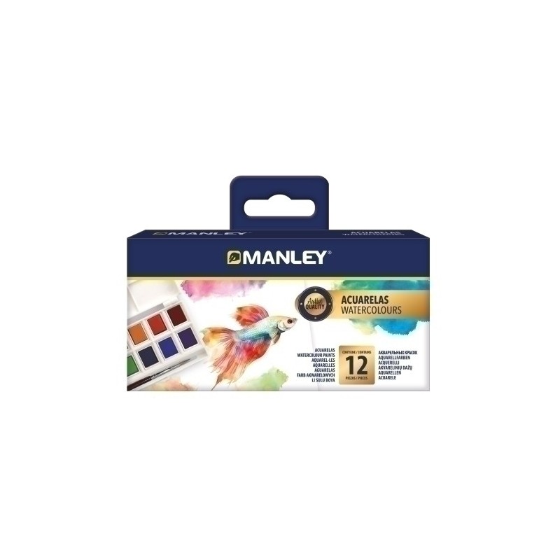 MAQ00012-ACUARELAS MANLEY SET de 12 precio por 1 unidades