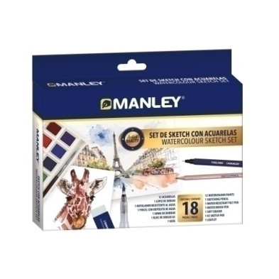 MAQ00100-ACUARELAS MANLEY SKETCH SET de 18 precio por 8 unidades