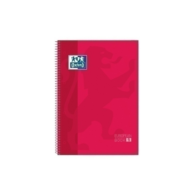 100430198-BLOCK OXF. EU.BOOK 1 A4 80h CD.5 ROJO precio por 5 unidades