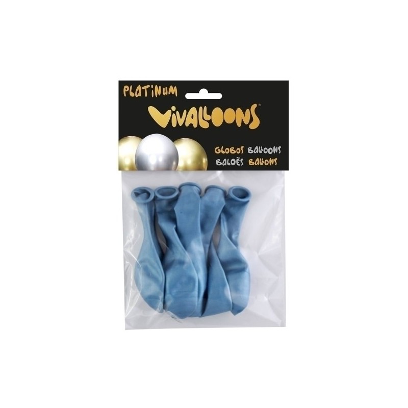 26323-GLOBO PLATINUM AZUL BOLSA DE 6 precio por 1 unidades